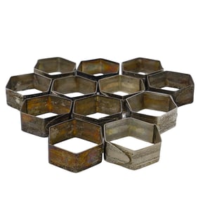 (12 Pc) Vintage Silver Plated Napkin Holders