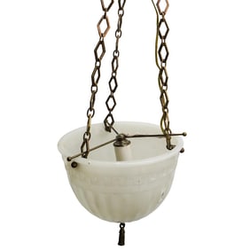 Antique Brascolite Milk Glass Pendant Light