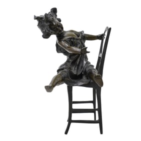 Bronze Sculpture "Girl on a chair"