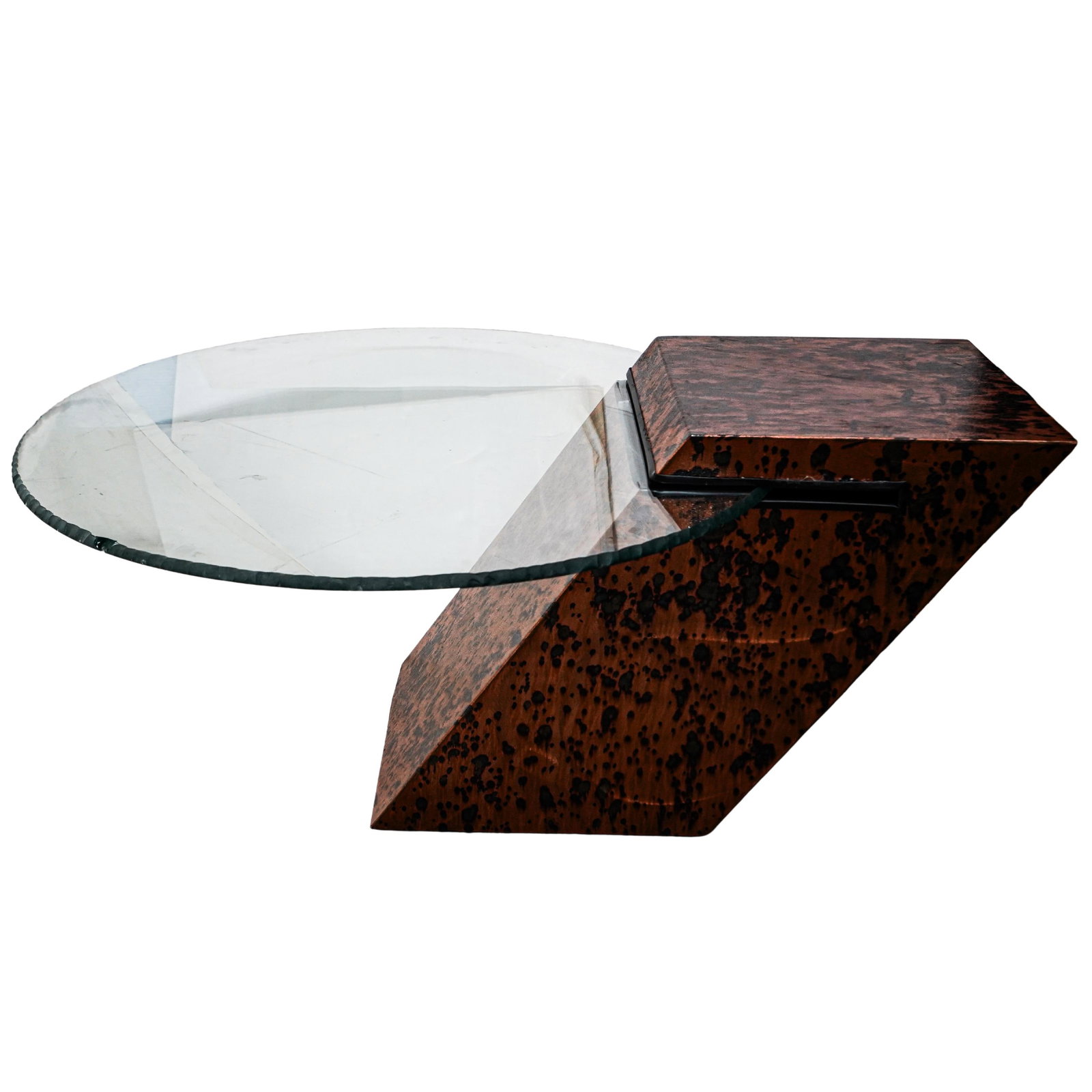 Modern Coppered Steel and Glass Coffee Table (1 of 7)