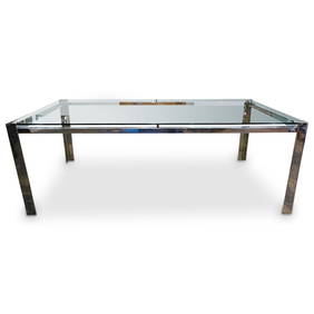 After L. Mies van der Rohe MCM Chrome and Glass Table (1 of 7)