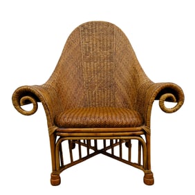 Style of Ralph Lauren Vintage Rattan Armchair