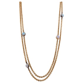 14k Gold and Opal Chain Necklace