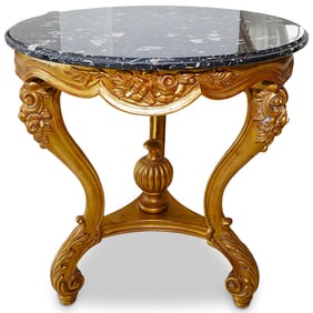Italian Gilt wood and Marble Top Foyer Table