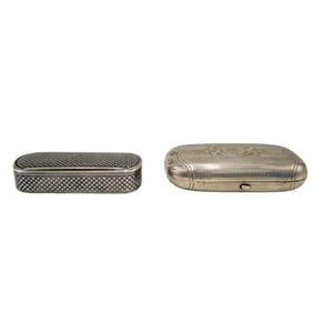 Pair Of Russian and French Silver Snuff Boxes
