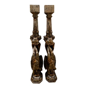 Pair of Large Wooden Neoclassical Corbels