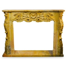 Antique Carved Marble Place Mantle