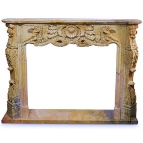 Antique Carved Marble Place Mantle