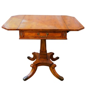 Antique Campaign Style Wood Tea Table