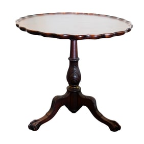 Antique Carved Wood Tilt Top Tea Table