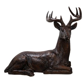Life Size Ceramic Recumbent Stag