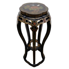Chinese Lacquered Wood Pedestal