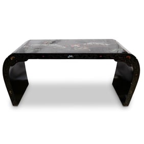 Chinese Lacquered Wood Waterfall Table