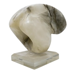 Large Abstract Marble Sculpture on Lucite Base