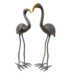 Pair of Mixed Metal Garden Birds