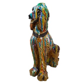 DOMI Psychedelic Street Art Dog Sculpture
