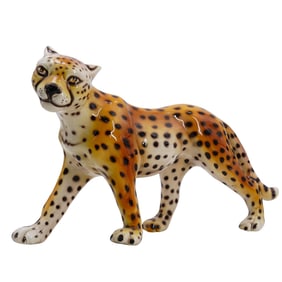 Mid Century Italian Porcelain Cheetah