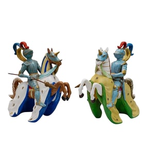 Pair of Zaccagnini Porcelain Knights
