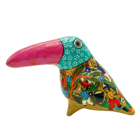 Mexican Folk Art Ceramic Bird Sculpture