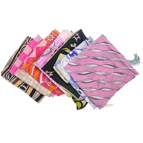 (7 Pc) Emilio Pucci Vintage Silk Scarves