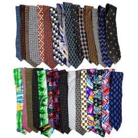 (30 Pc) Assorted Designer Silk Ties Collection
