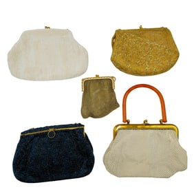 (5 Pc) Vintage Beaded Purses