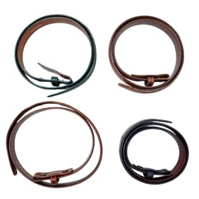 (4 Pc) Barry Kieselstein-Cord Lizard & Leather Belt Grouping