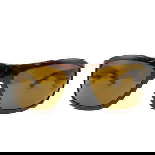 Vintage Chanel Sunglasses: Vintage Chanel Sunglasses2000s, ItalyVintage Chanel brown sunglasses, featuring a brown frame with the interlocking "C" logo at either side in black rhinestones. Includes case. Ref # 6008 53