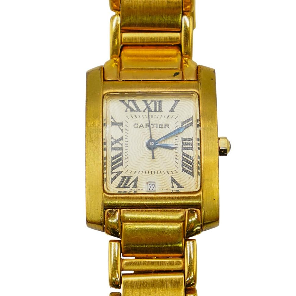 Vintage "Must de Cartier" Gold Plated Tank Wristwatch (1 of 6)