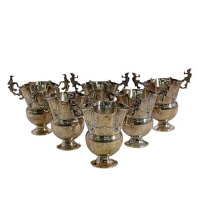 (6 Pc) Sterling Silver Kiddush Cups