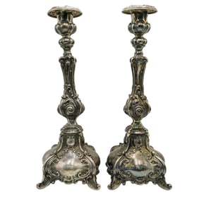 Pair of Vintage Hazorfim Sterling Silver Candle Sticks