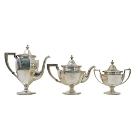 (3 Pc) Bailey Banks Biddle Co. Sterling Silver Tea Set
