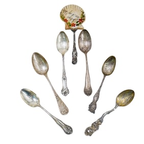 (7 Pc) Sterling Silver Souvenir Spoons