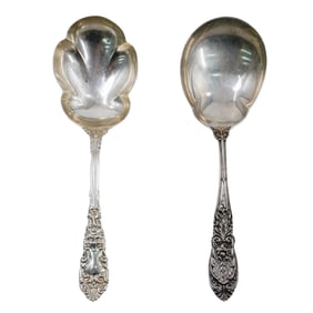 Pair Of Sterling Silver Serving Spoons
