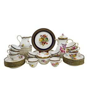 (41 Pc) Meissen Porcelain "German Flowers" Tea Service