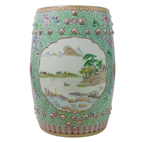 Chinese Ceramic Canton Drum Stool