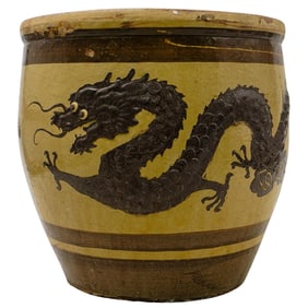 19th Century Ceramic Chinese Dragon Planter