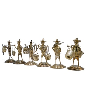 (6 Pc) Hong Kong Sterling Silver Place Card Holders