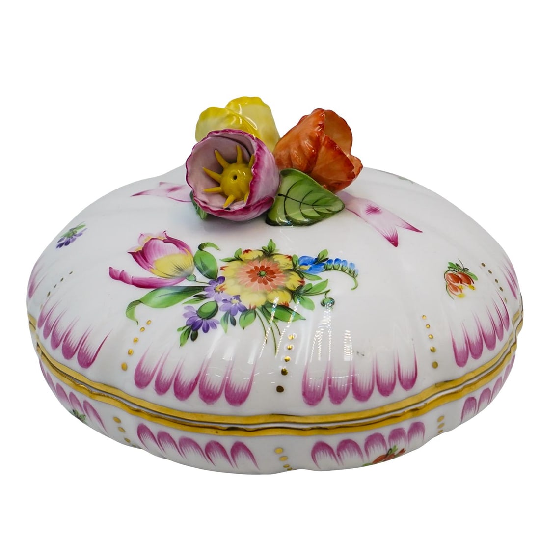 Herend Porcelain "Printemps" Lidded Dish (1 of 8)
