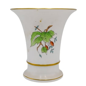 Herend Porcelain Rose Hips Vase