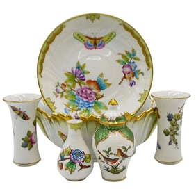 (6 pcs) Assorted Herend Hungary Porcelain Articles