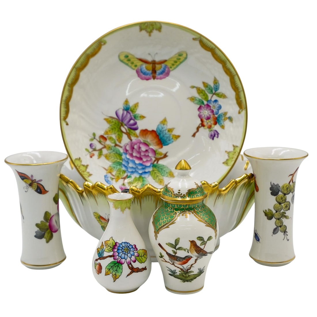 (6 pcs) Assorted Herend Hungary Porcelain Articles (1 of 12)