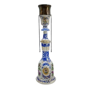 Islamic Porcelain and Sterling Hookah
