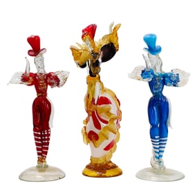(3 Pc) Venetian Glass Dancers