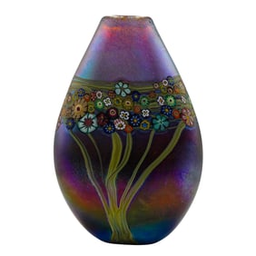 Ken and Ingrid Gold-Brown Vines Pouch Glass Vase (2012)