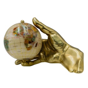 Alexander Kalifano Gemstones Brass "World In Your Hand"