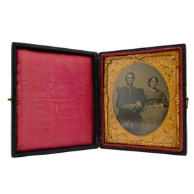 Antique Ambrotype Portrait In Leather Case