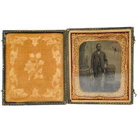 Tintype Of African American Man In Leather Case
