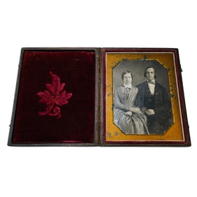 Antique Daguerreotype Portrait Of A Couple