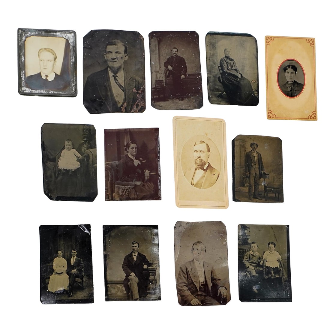 (13 Pc) Antique Tintype Photograph Lot (1 of 5)
